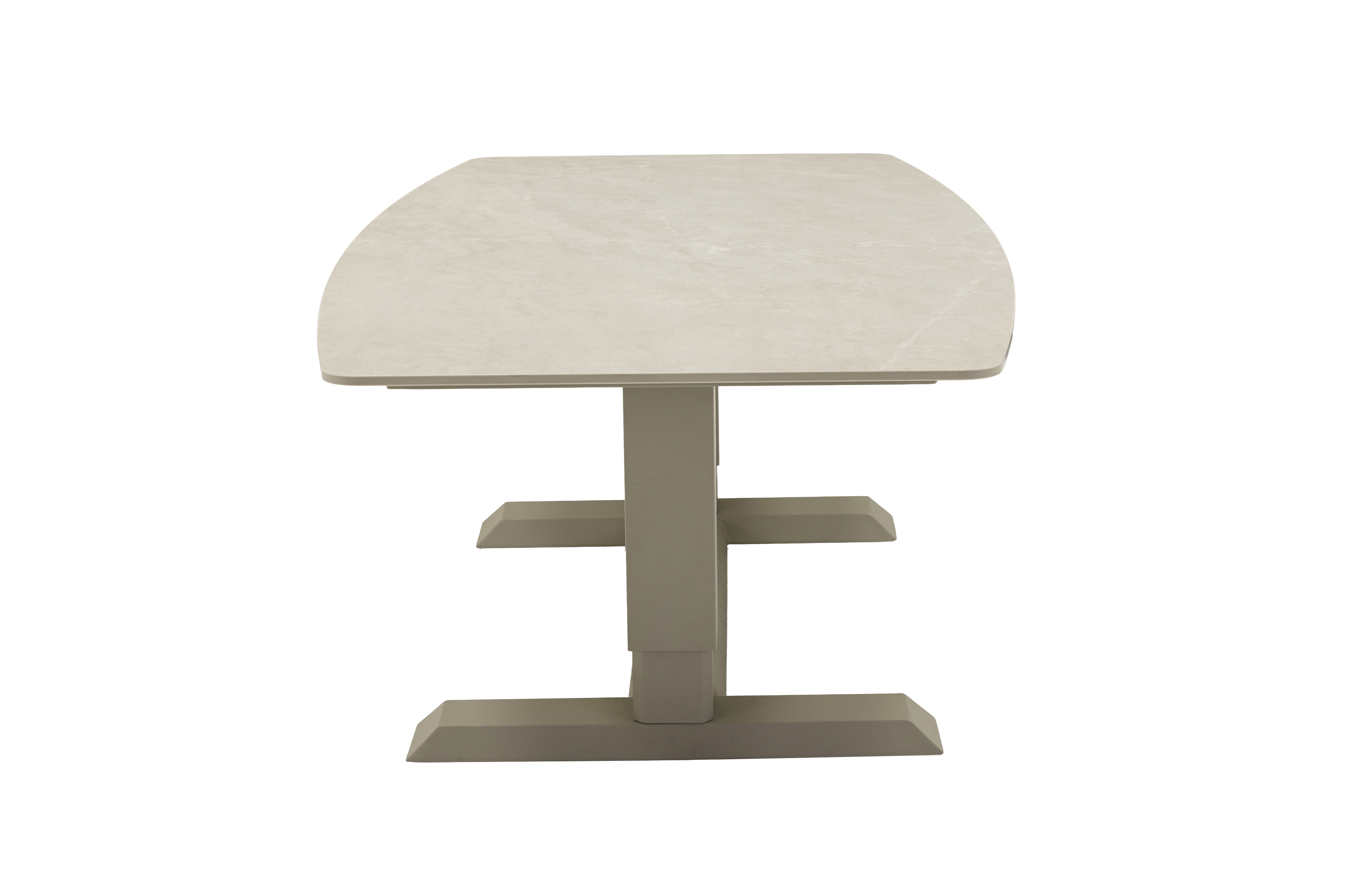 Tisch TERANO in Beige, 桌面桌, 方形桌面, 餐桌, 金属支架, 米色桌面