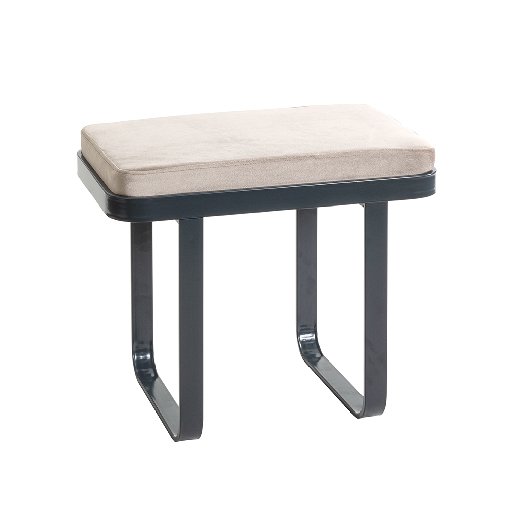 Haku Möbel Bank DARIO 1 in Farbe Anthrazit, Kaschmir, Bank, Sesselbank, Stuhl, Beige Kissen, Metallgestell