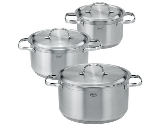 Rösle Topfset 3-tlg. PUREELEMENTS, Topfset, Stahltopf, Induktion, 3-teilig, Edelstahl