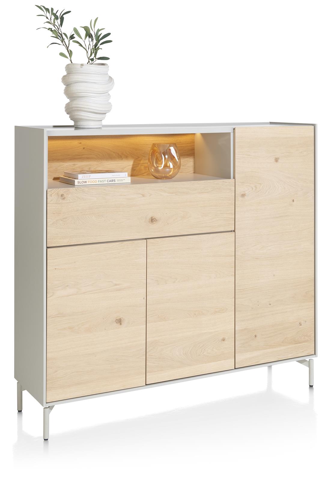 XOOON Highboard NIORA ca. B148 H135 T42 cm in Eiche natur furniert