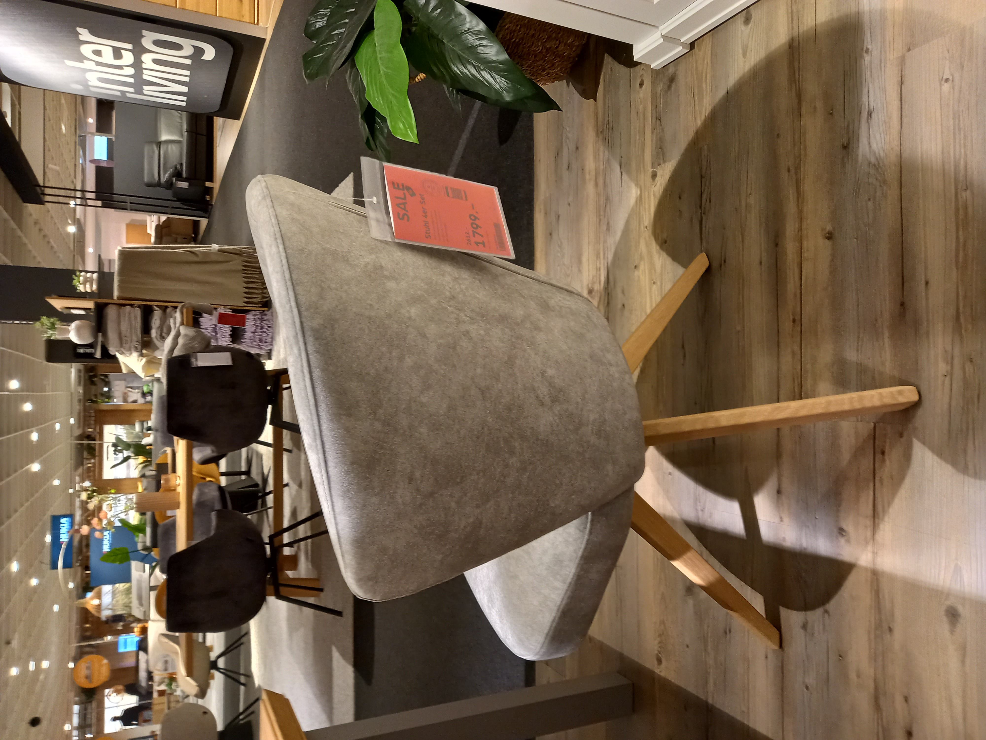 Stuhl 4er Set in Stoff Dubai hellgrün PG.A, stuhl, sessel, Stoff, grau, Holzbeine