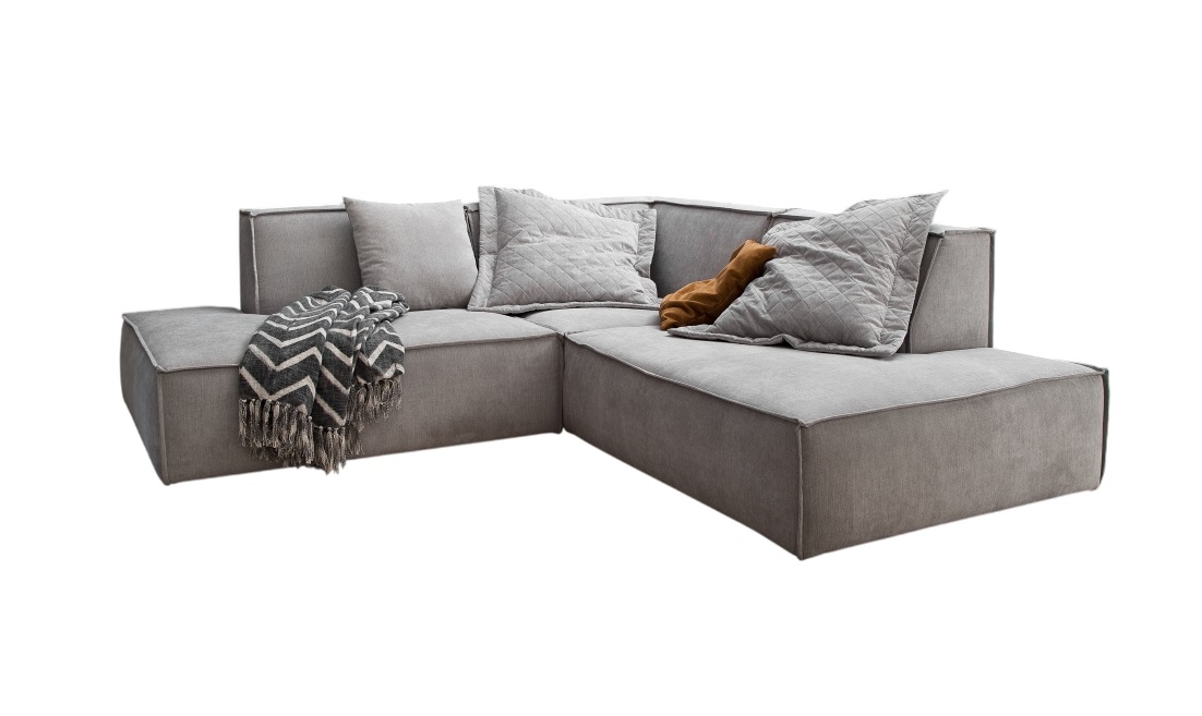 SOFAkultur Polsterecke SK-705 ca. 228x224 Silber / Metall Candy Polsterecke SK-705 ca. 228x224cm in Stoff Matrix silver, Couch, Mobiliar, Kissen, Dekoration für Zuhause