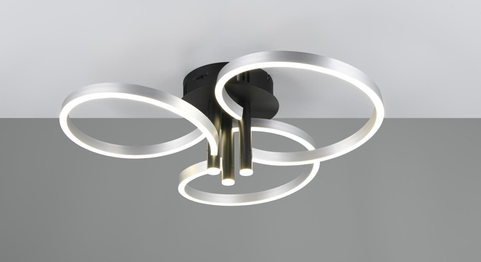 LED-Deckenleuchte in Metall schwarz/alu