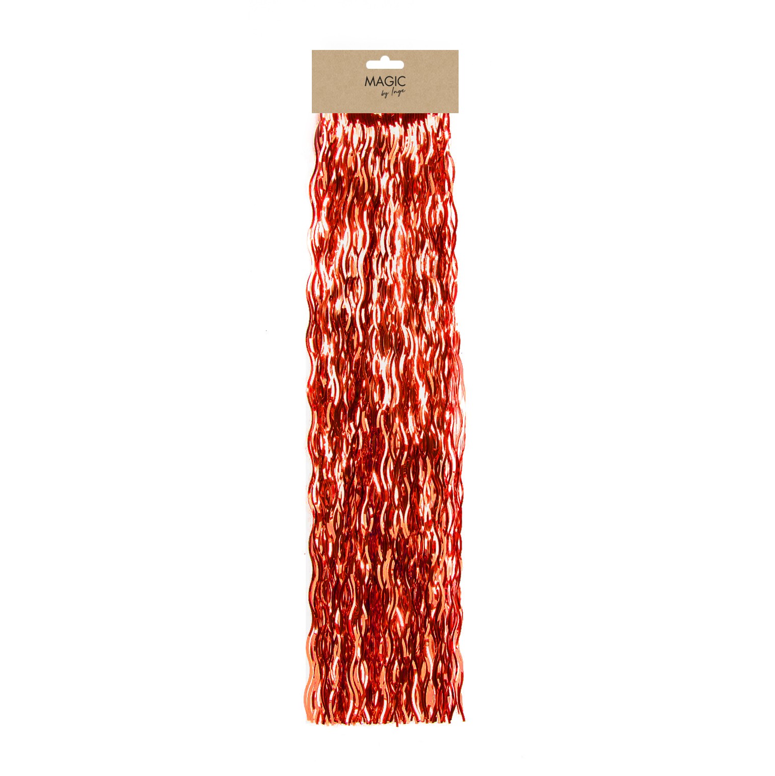 Lametta 50 cm rot in Farbe Christmas Party (), Gewebt, Dekoration für Zuhause