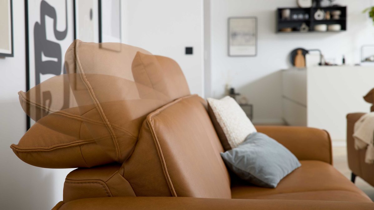 Interliving Sofa 2,5-sitzig IL 4061 in Leder Cloudy saddle, Kissen, Dekoration für Zuhause, Mobiliar, Kopfkissen, Stuhl