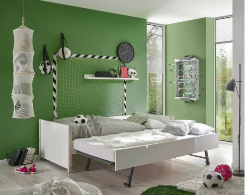 Kojenbett TILDE in Weiß Pol Power Kojenbett TILDE in MDF Weiß / Absatz Kiefer natur, Drinnen, Innenarchitektur, Inneneinrichtung, Fußball, Schlafzimmer, Drinnen, Innenarchitektur, Inneneinrichtung, Fußball, Schlafzimmer