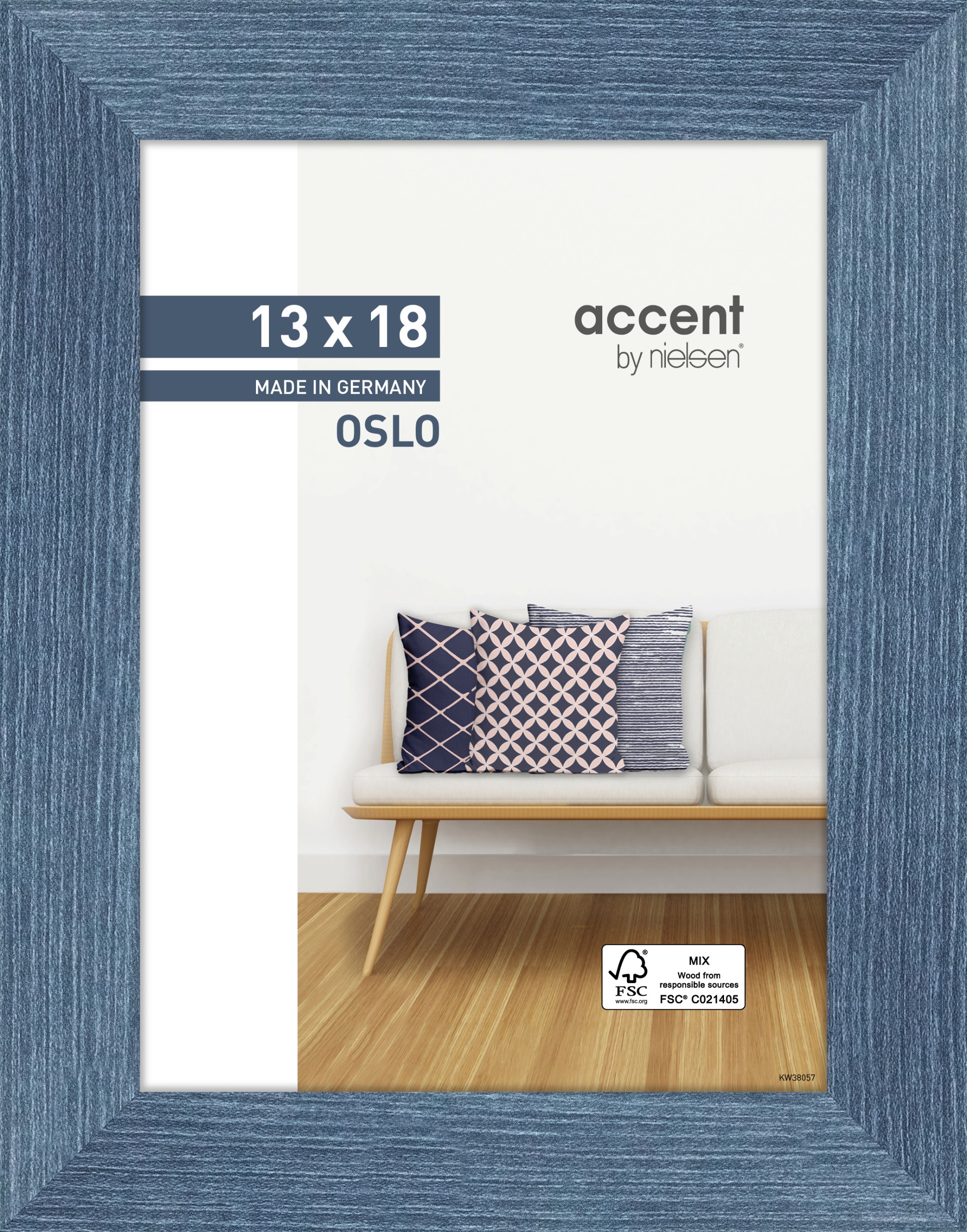 Bilderrahmen Oslo 13x18cm OSLO in Blau Accent by Nielsen Holz Bilderrahmen Oslo ca. 13x18cm in Farbe Blue