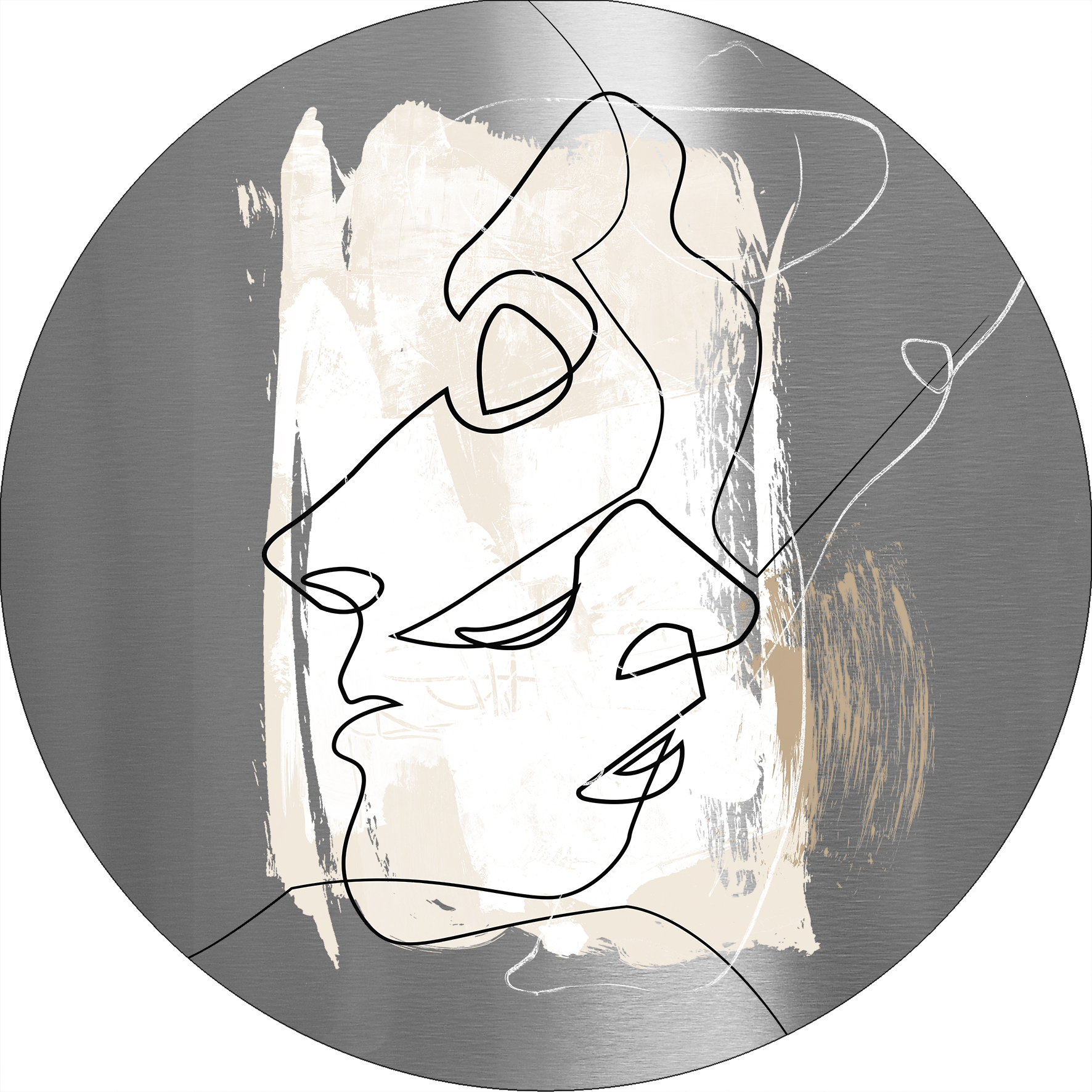 ProArt Alu-Art rund Ø 98cm Face Lines II ProArt Alu-Art rund Ø 98cm Face Lines II