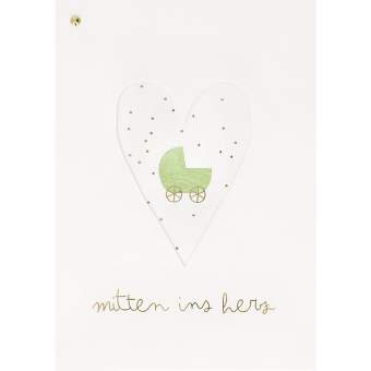 Lagenkarte MITTEN INS HERZ in Mitten ins Herz, herz, baby, liebeskarte, herzkarte, babywagen