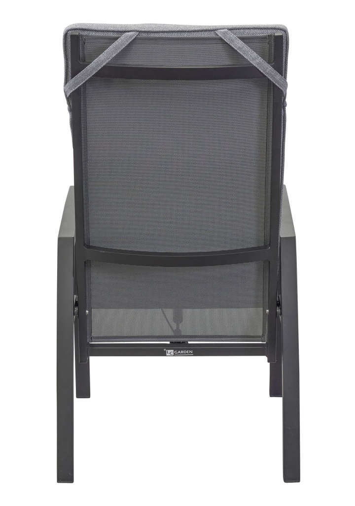 L.C. Wholesaler Positionsstuhl SONDRINO ca. B58 H110 T72 cm in Textilene anthrazit/silber