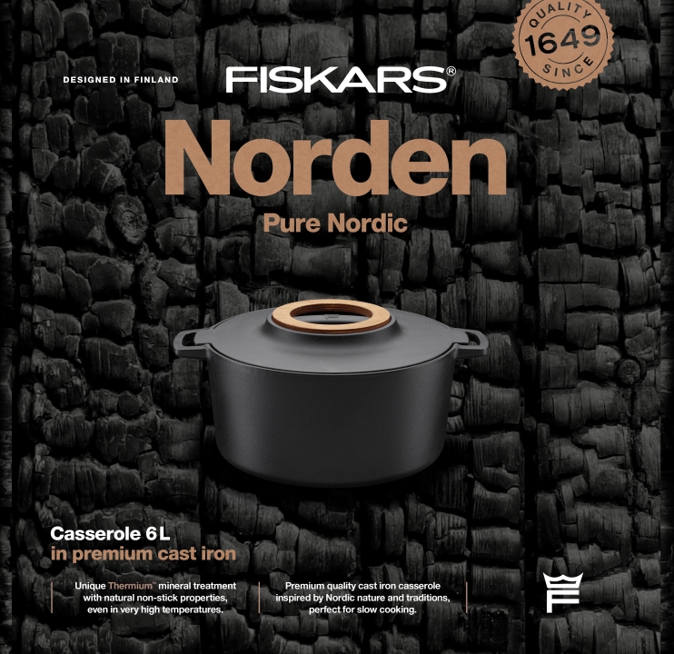 Fiskars Topf NORDEN 6Ltr. aus Gusseisen