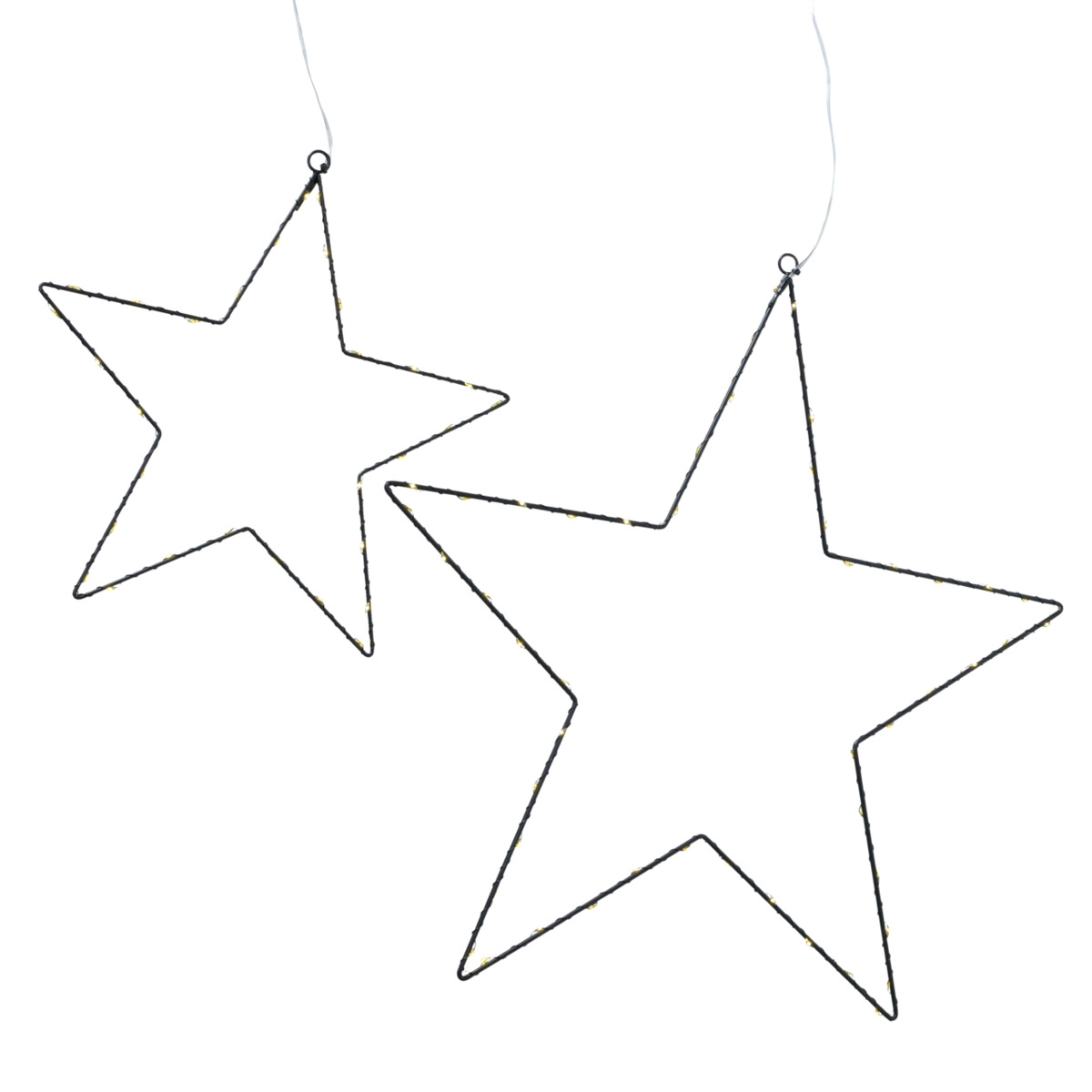 LED-Dekoanhänger Elvira Metall schwarz ca. 50 x 50 cm, Sternsymbol, Symbol