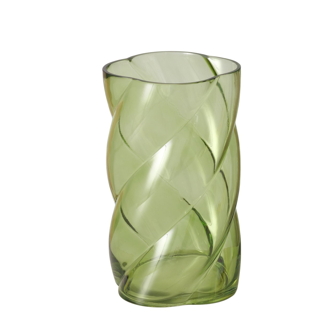Boltze Vase Curvo in Farbe Glas lackiert grün