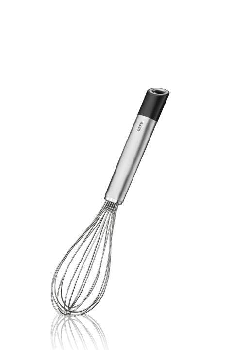 GEFU Schneebesen PRIMELINE in Farbe schwarz/silber, Schäler, Küchenwerkzeug, Handgerät, Stahl, Kugelkopf