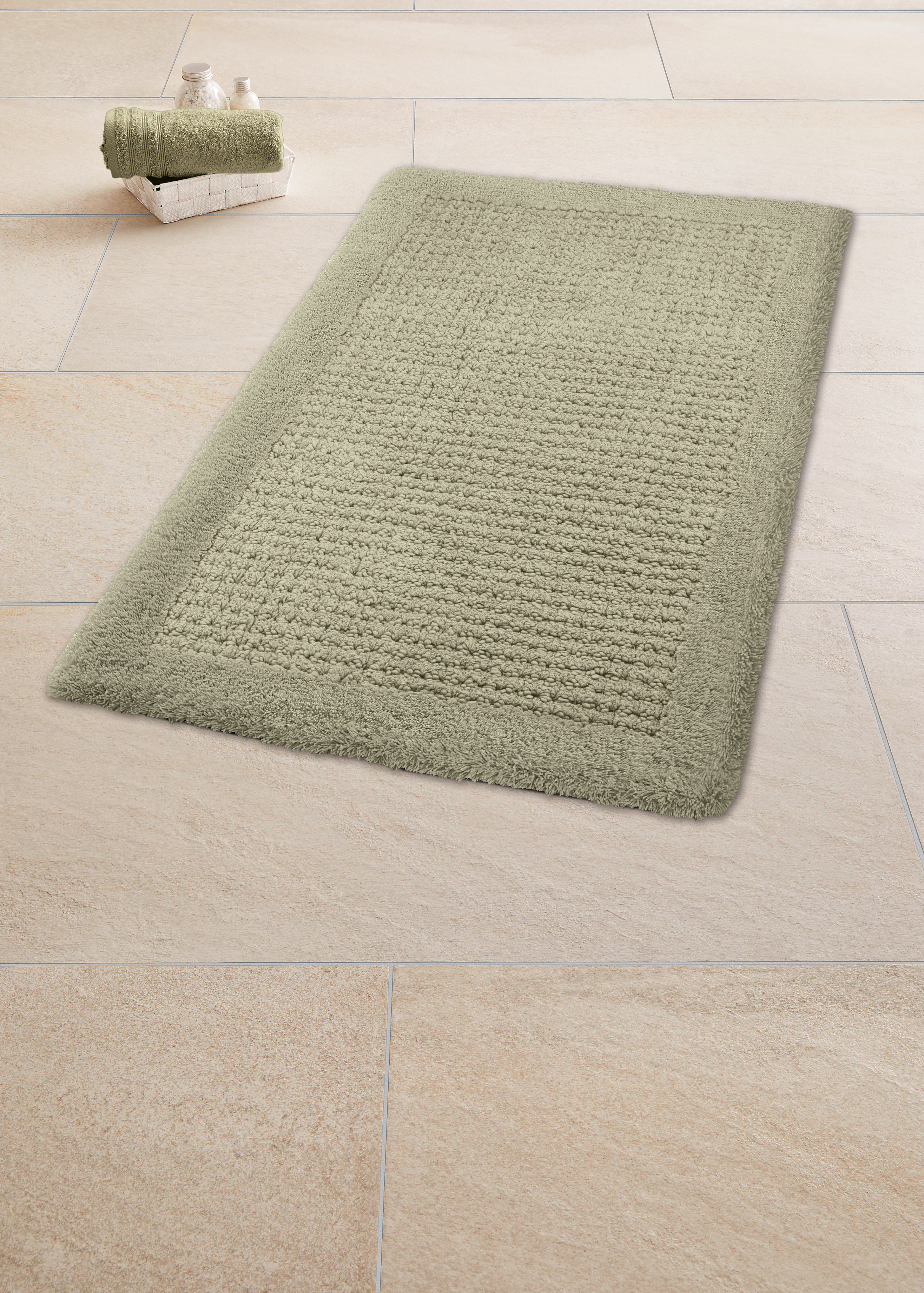 Kleine Wolke Badteppich NET ca. 80x140cm in Farbe Schilf