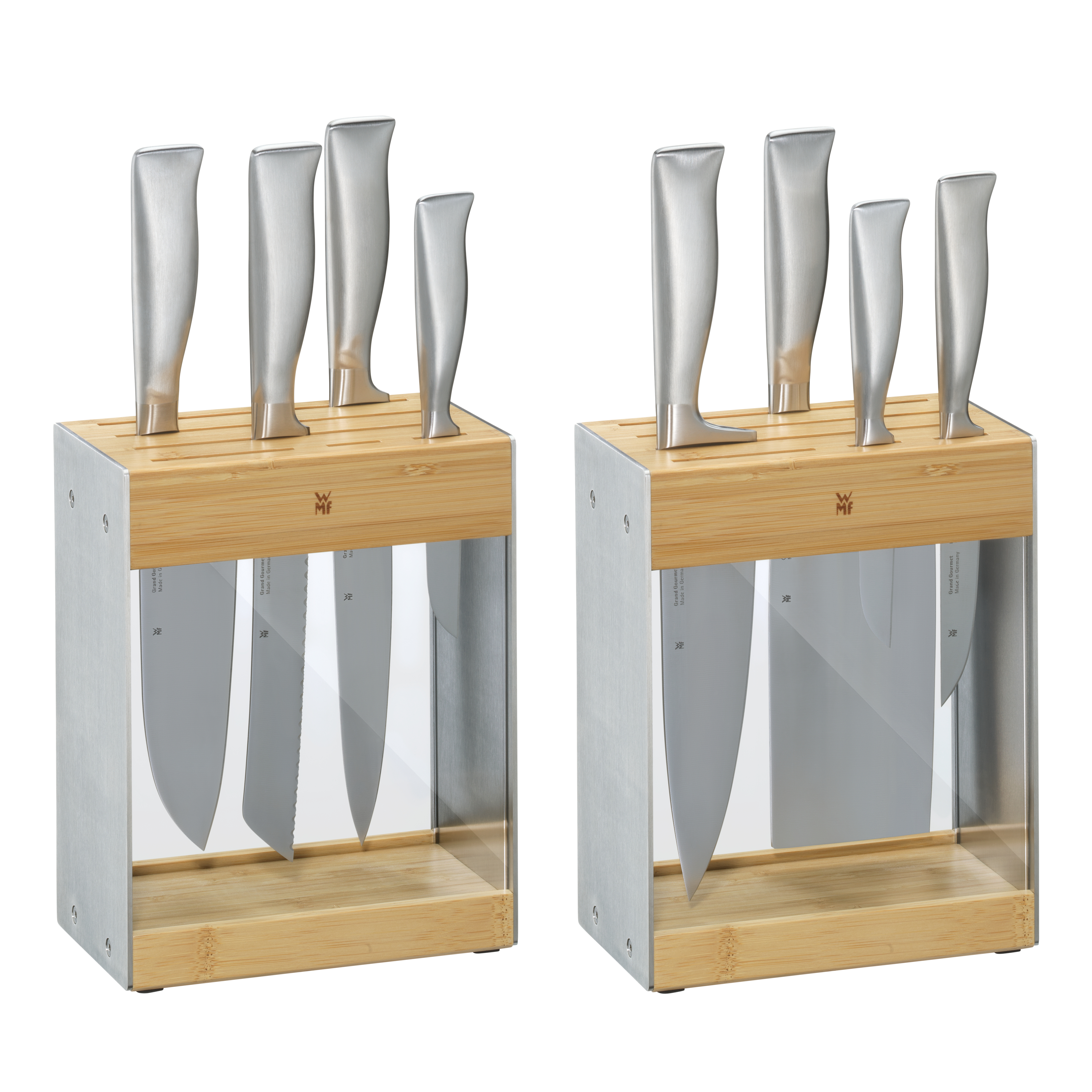 WMF Messerblock Transparent in durchsichtig/Edelstahl/hellbraun, messerblock, messerset, holz, stahl, messer