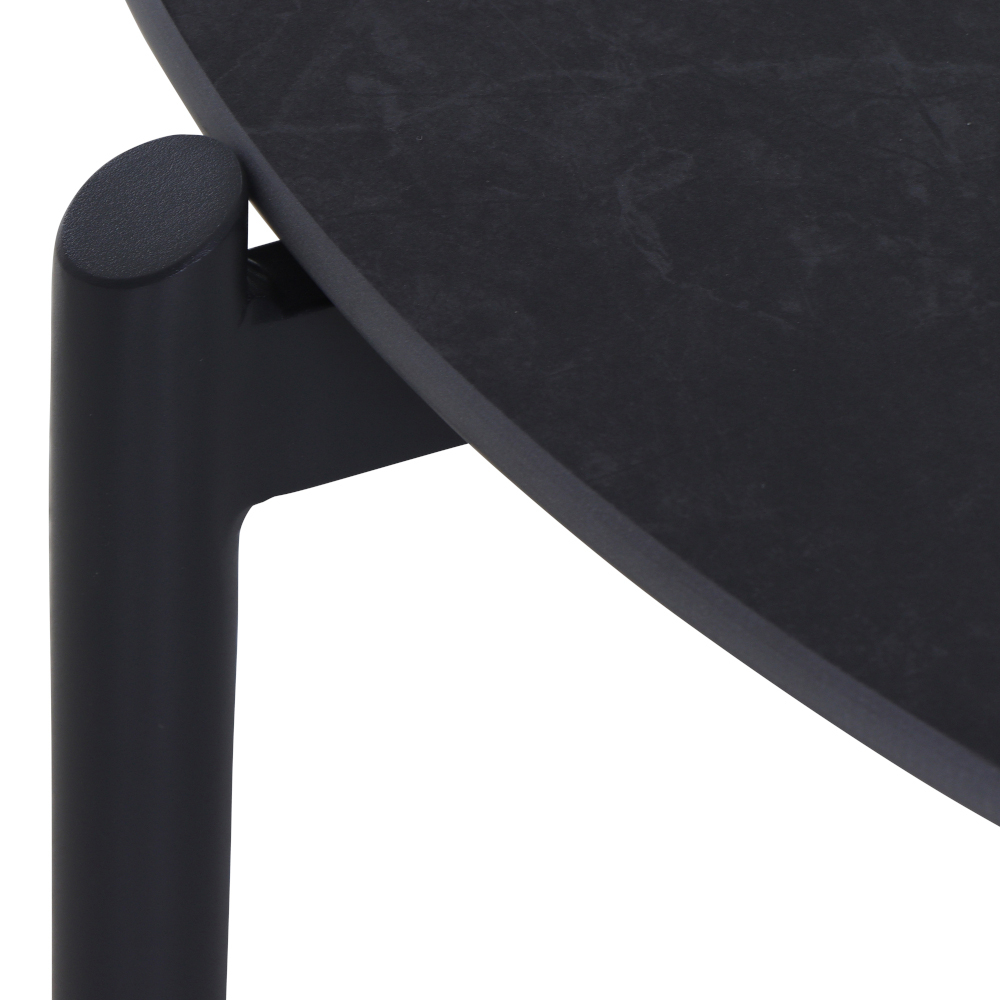 Loungetisch ROMA Ø ca. 80cm in gesinter Stein dunkelgrau, Moebel, Tabelle, Kaffeetisch