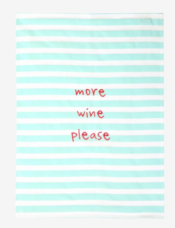 ASA Selection Geschirrtuch TEXTIL in Farbe Motiv matt, streifenmuster, mint farbene Streifen, Text auf Stoff, Spucktuch/Serviette, witziger Spruch