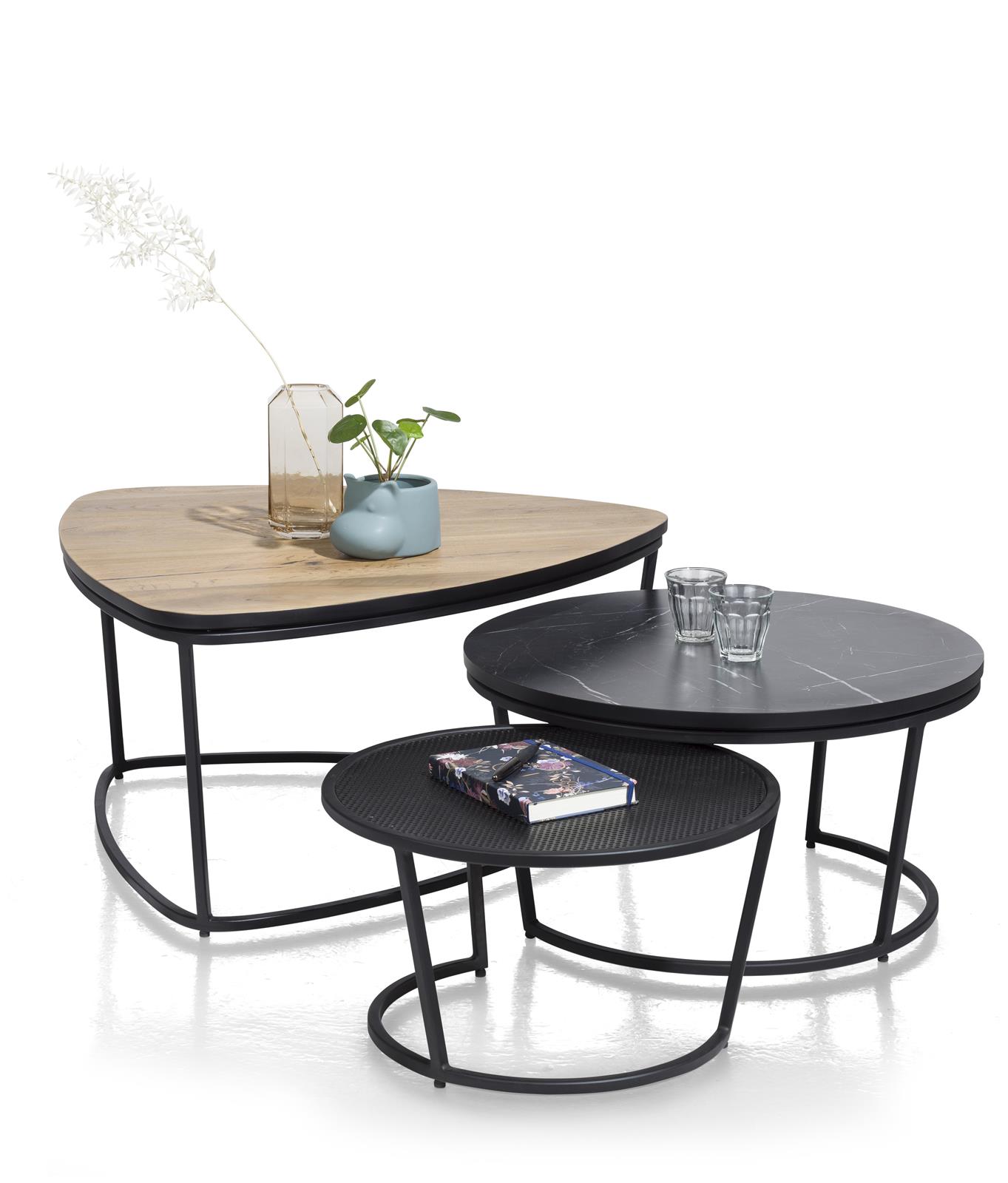 Henders & Hazel Beistelltisch City ca. 80 x 85 cm in Railway brown/Schwarz 
