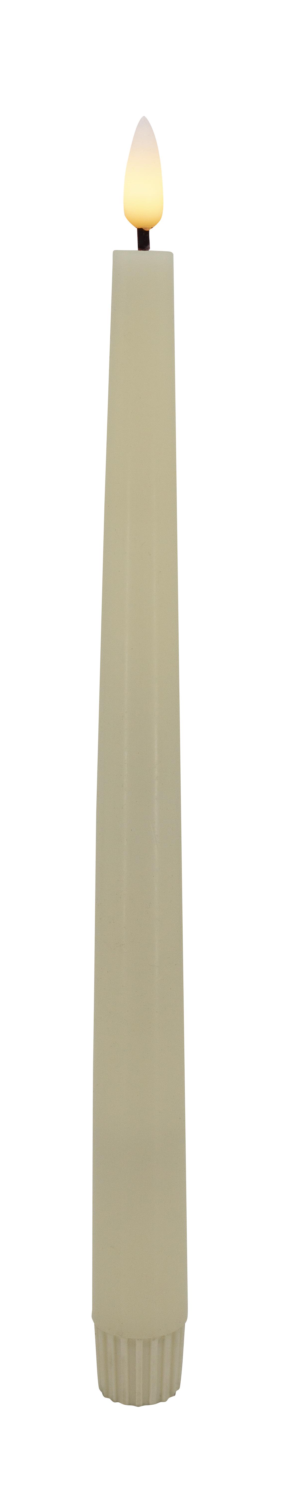 L.C. Wholesaler LED Stabkerze Echtwachs LED STABKERZE in Höhe ca. 26.5cm winter creme