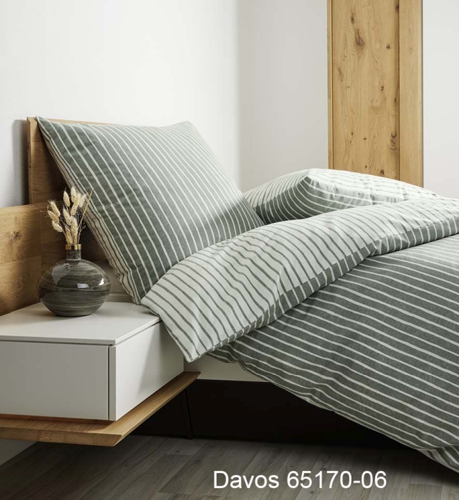 Janine Design Bettwäsche DAVOS ca. 155x220cm in Farbe salbeigrün
