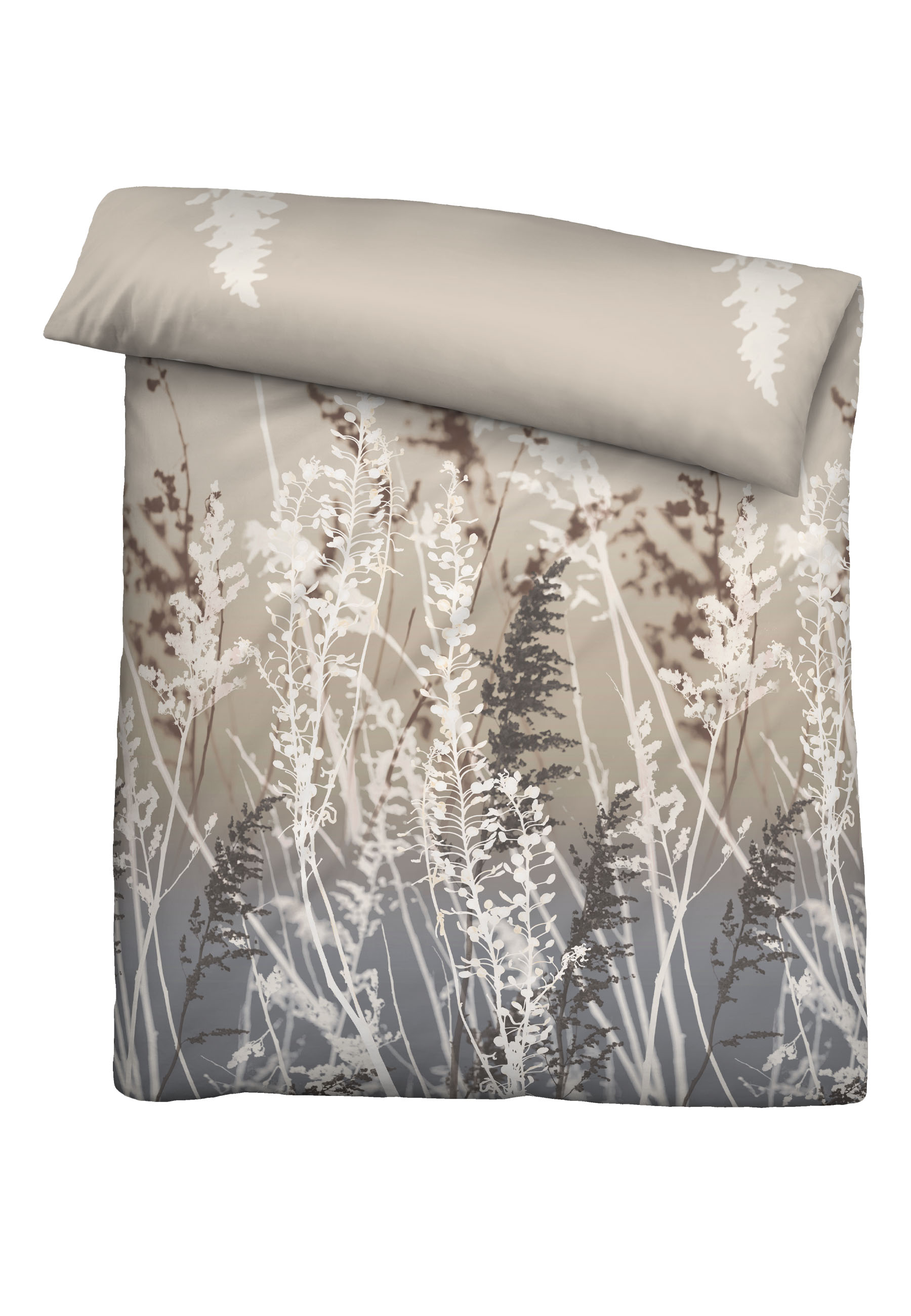 Biberna BIBER-Bettwäsche ca. 135x200cm in Farbe Taupe, Kissen, Dekoration für Zuhause, Decke, Kopfkissen, Mobiliar