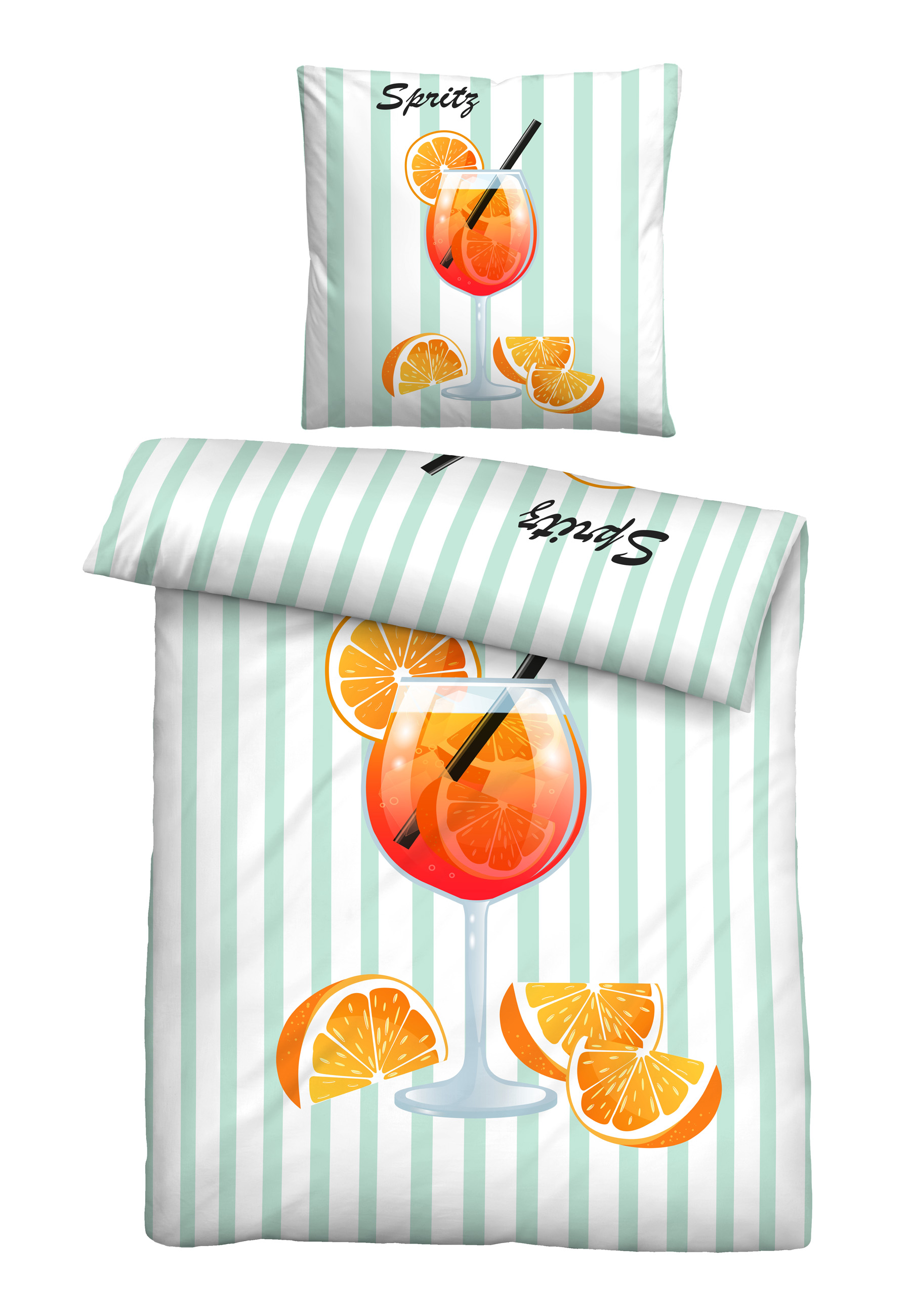 biberna LINON-Bettwäsche ca. 135x200cm in Farbe Mint biberna LINON-Bettwäsche ca. 135x200cm in Farbe Mint, kissen, kissenbezug, deko, orange-sangria, getränkegrafik