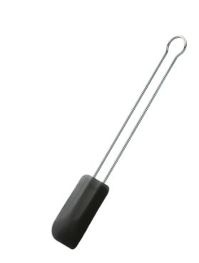 Rösle Teigschaber schwarz 20cm , Grillzange, Grillzange lang, Kochzange, Metallgriff, Schwarzgriffe