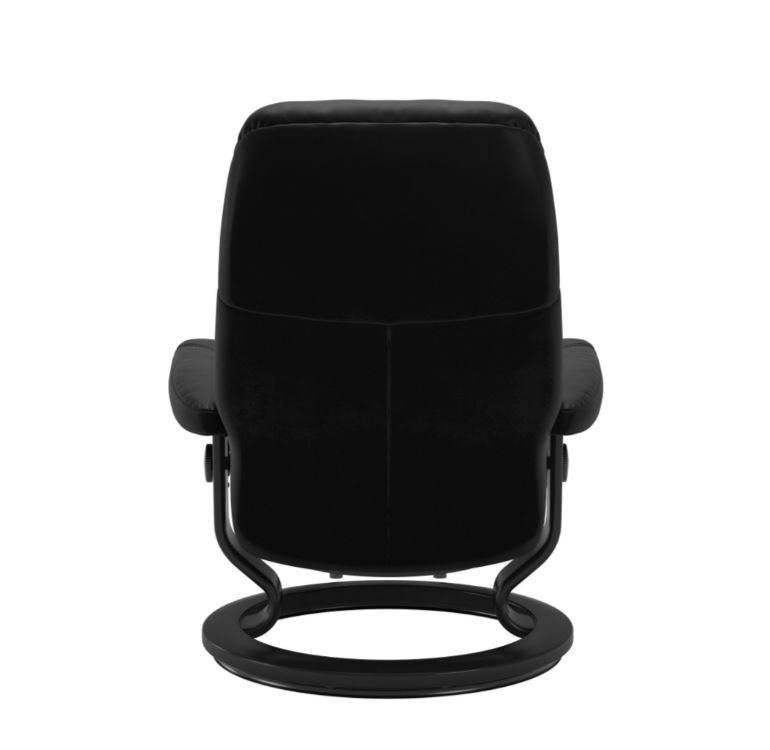 Stressless Sessel mit Hocker CONSUL CLASSIC (M) in Leder Batick schwarz