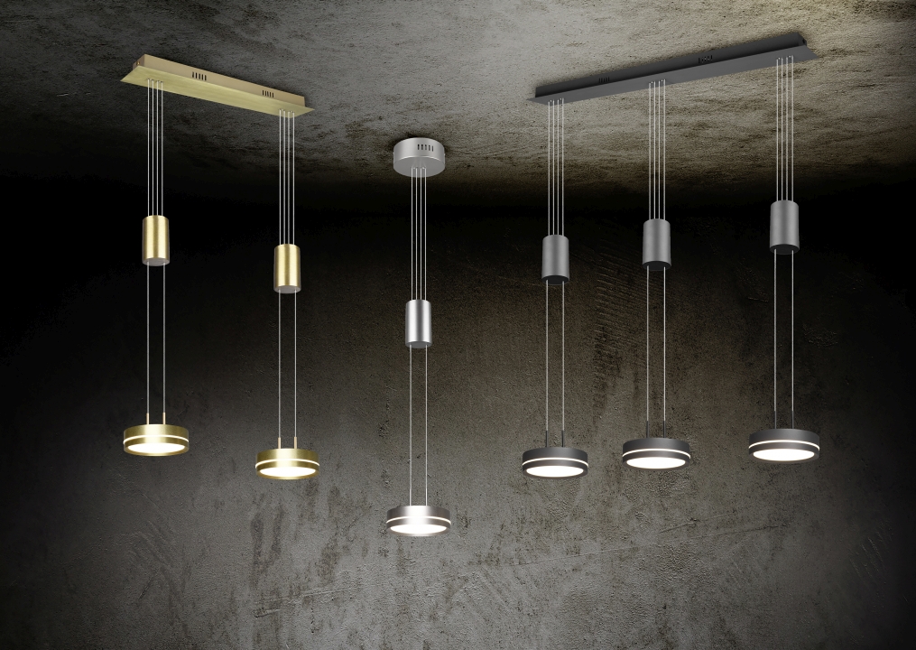 Trio LED-Pendelleuchte FRANKLIN in anthrazit, Schirm Aluminium anthrazit