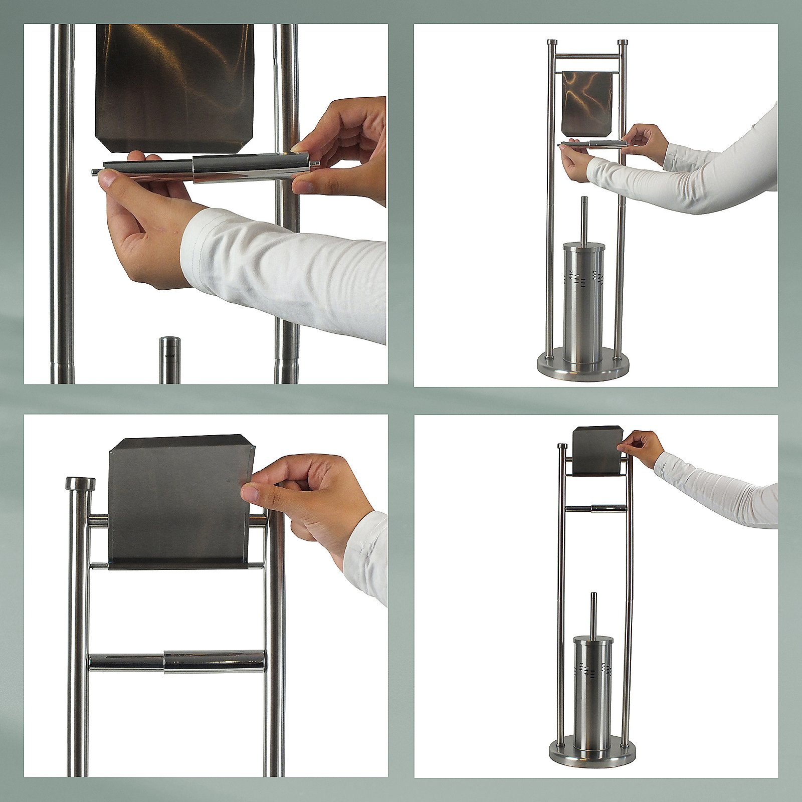 Kela Toilettengarnitur Swing SWING in Edelstahl silber matt 77,5cmh Kela Toilettengarnitur Swing SWING in Edelstahl silber matt 77,5cmh