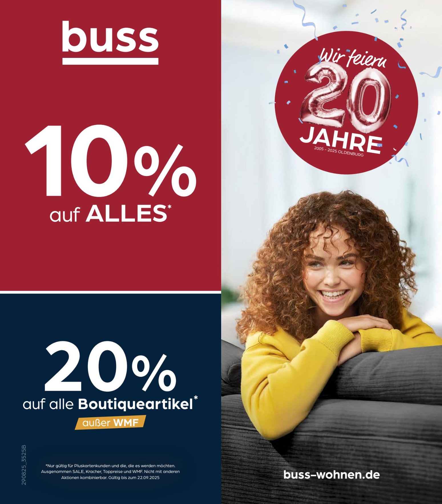 Jubiläumsrabatt – 10 % auf alles! + 20 % auf Boutiqueartikel* Werbung, Plakat, Erwachsener, Person, Frau