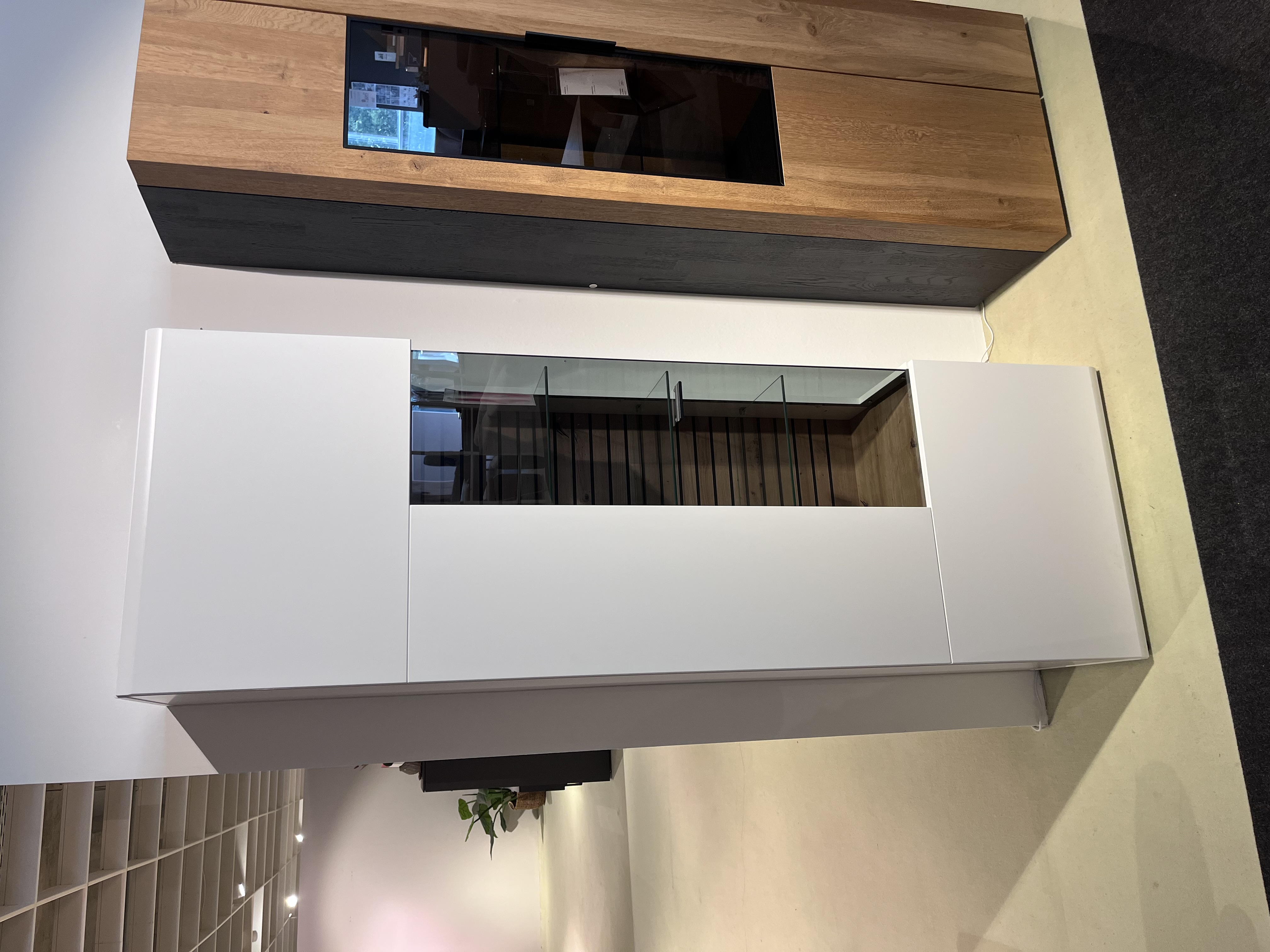 Wohn Concept Vitrine FRESNO ca. B65 H201 T40 cm in Front weiß matt
