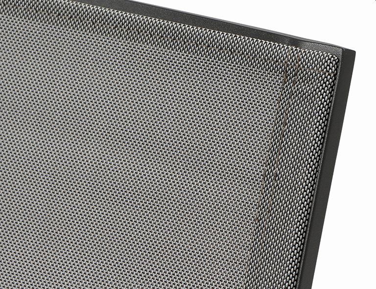 Stapelsessel VELIA ca.L61,5 H87 B56 cm in Ranotex Gewebe schwarz/grau, Elektronik, Sprecher