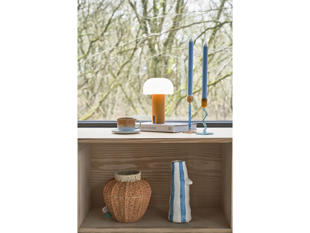 Villa Collection Vase mit Schnabel und Wimpern in Farbe blau