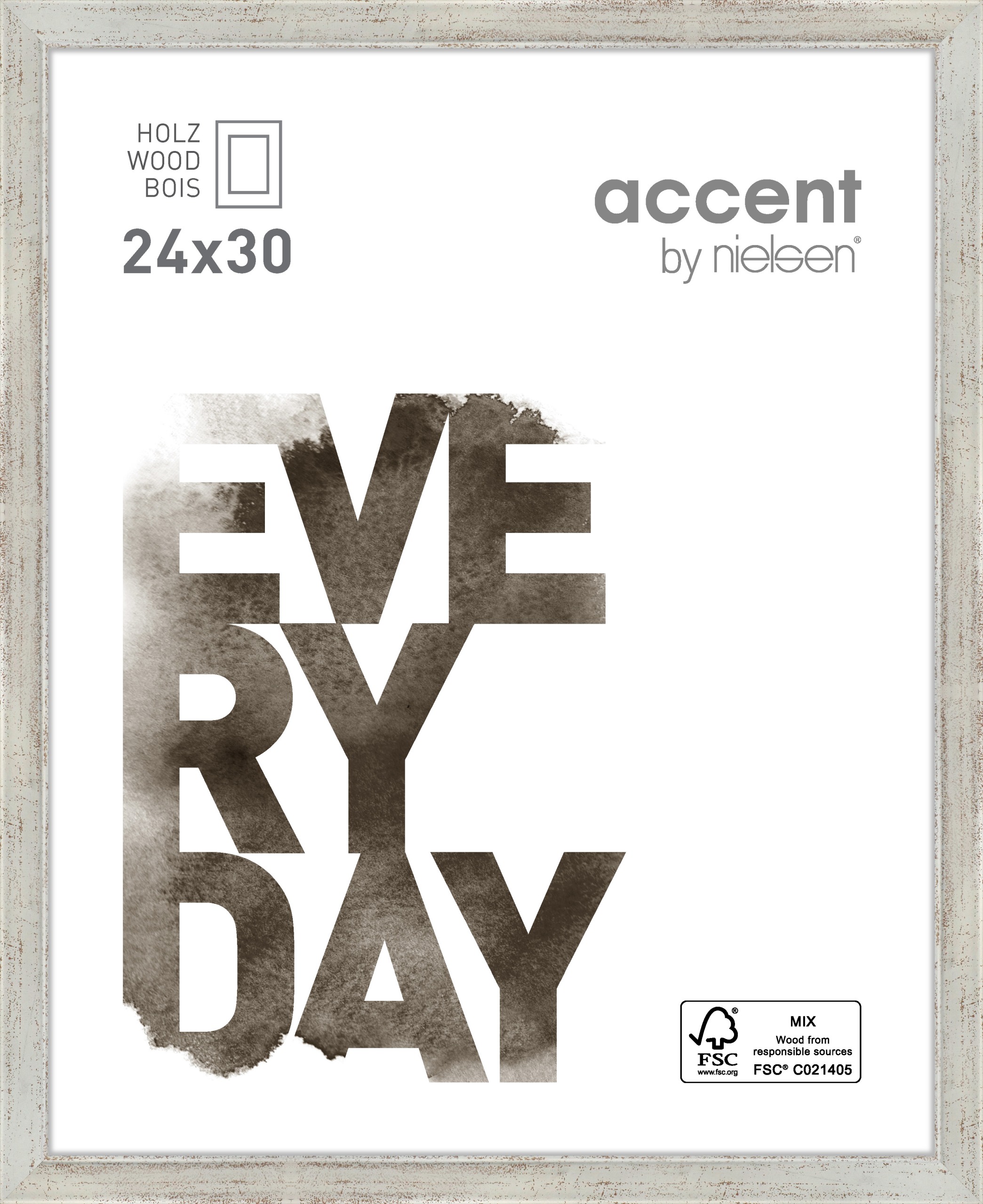 Accent by Nielsen Holz Bilderrahmen Zoom ca. 24x30cm in Farbe Silver