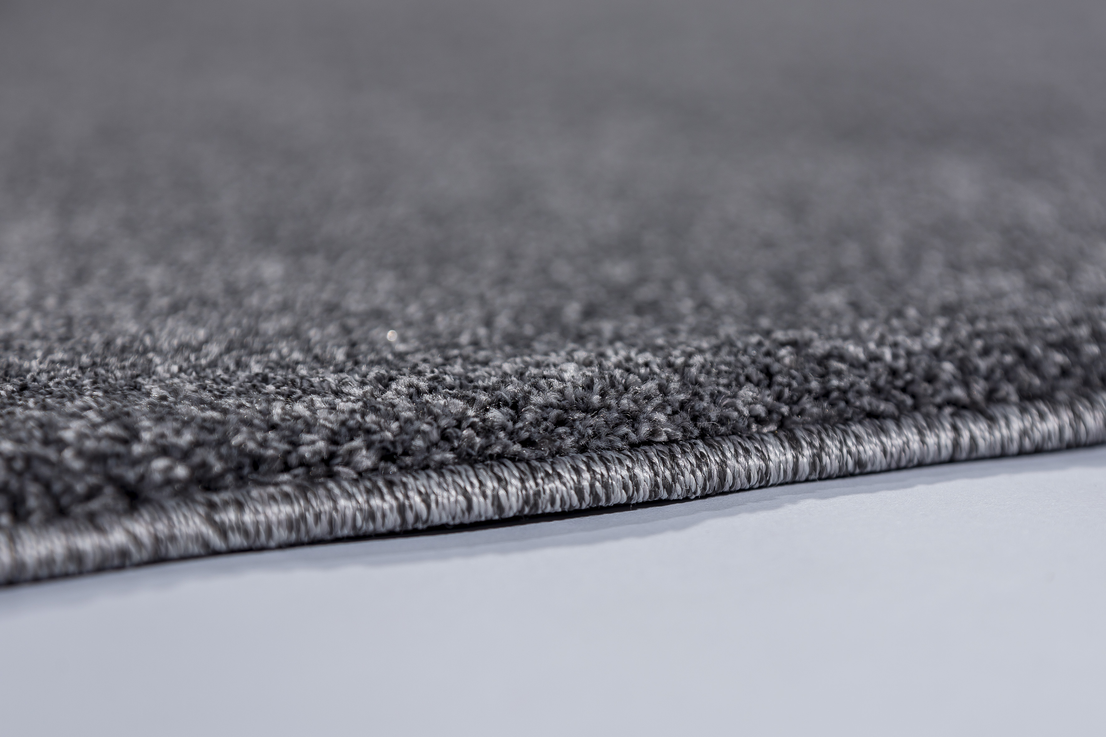 Golze & Söhne Teppich Pure ca. 80x150cm in Farbe anthrazit, Tapis, Teppich, grau, hochflor, Kante