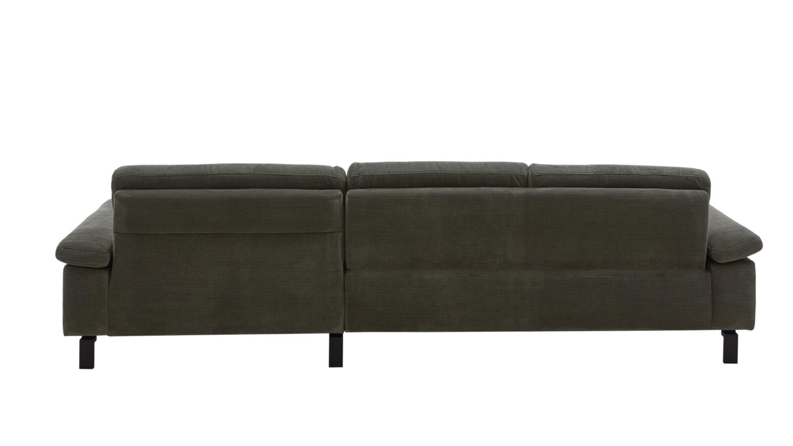 Candy Polsterecke SK MOVE 2.0 ca. 304x185cm in Stoff Feincord oliv, Sofa, Ecksofa, Schwarzgrün, Stoffbezug, Holzfüße