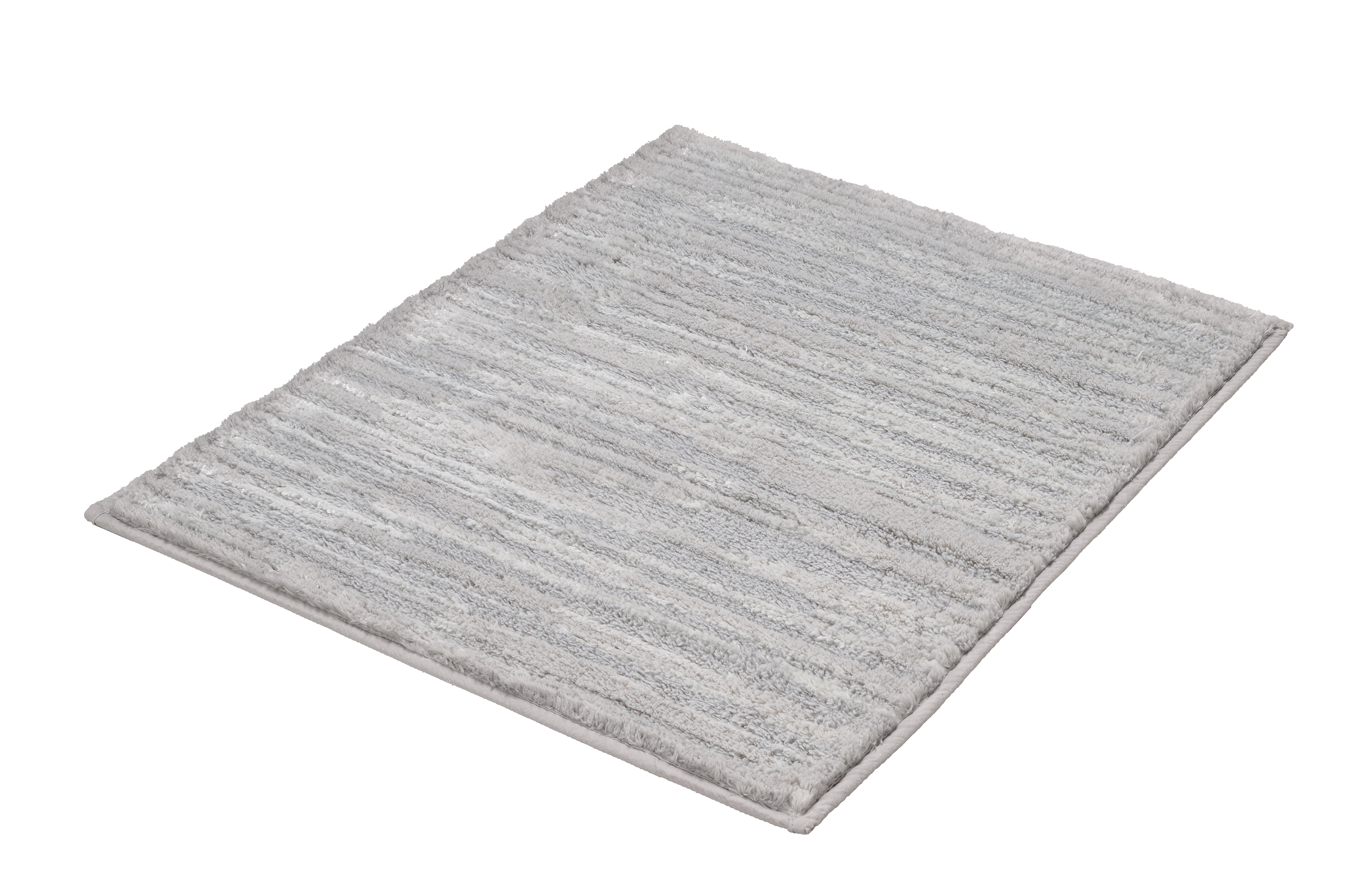 Kleine Wolke Badteppich GLOW ca. 55x65cm in Farbe Auster, Teppich, Rutschfest, Lange Flor, Grau, Waschbar