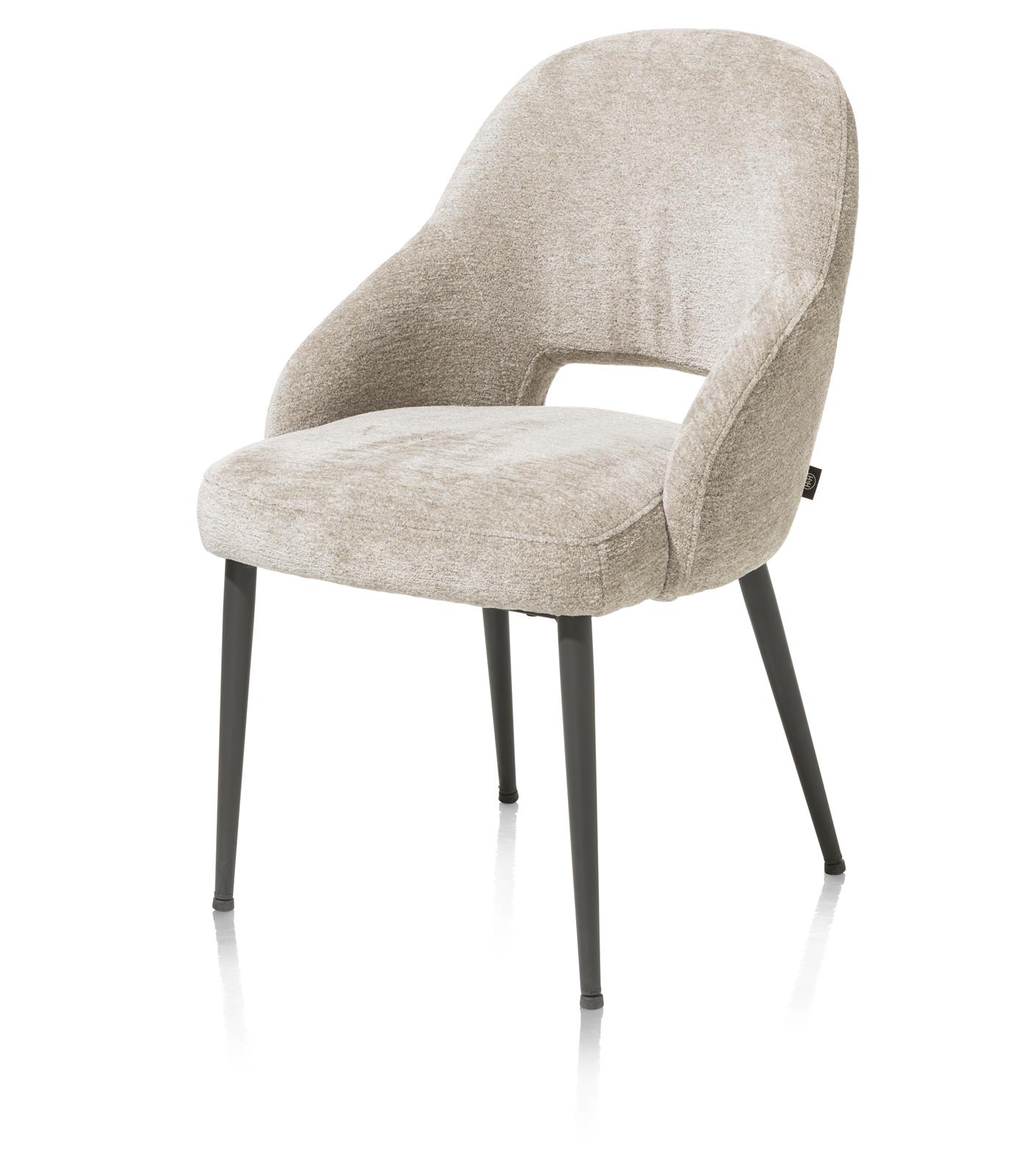Henders & Hazel Stuhl NIKOLAS ca. B55 H87 T64 cm in Stoff Enzo Chenille champagner
