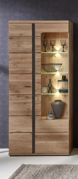 Innostyle Vitrine Sonos II in Altesche massiv gebürstet/Old Artisan Oak Nachbildung
