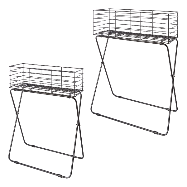 Metall Pflanzenrack GREEN in Schwarz, Beistelltisch, Gitterkorb, Metallgestell, Klappbar, Ständer