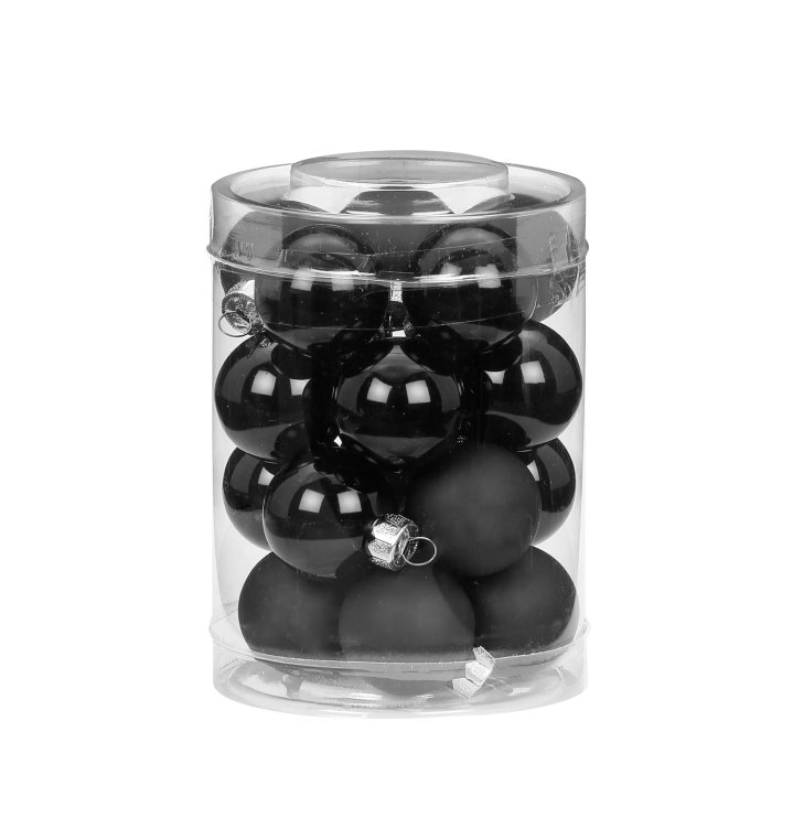 Inges Christmas Decor Kugel 3cm, 20 St./Box BEAUTIFUL BLACK in schwarz glas, Sphäre, Glas