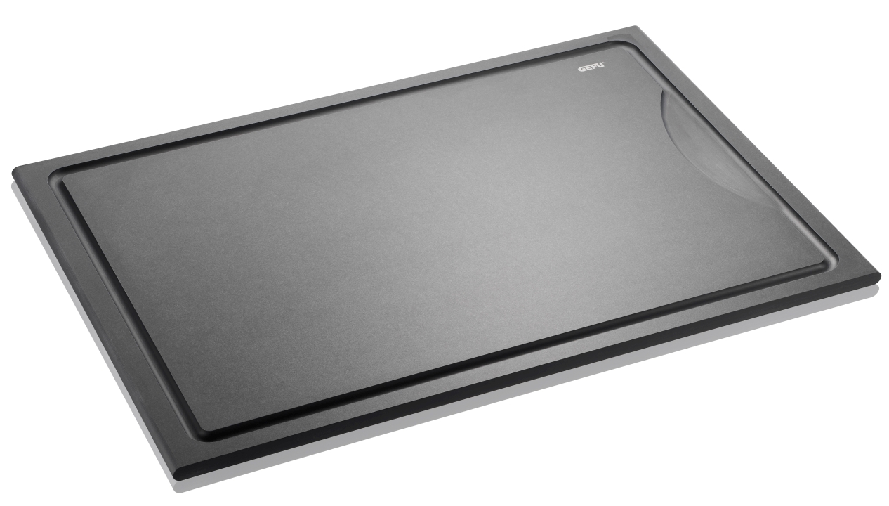 GEFU Schneidebrett SLIZE ca. B44 H0,9 T30 cm in schwarz, groß mit Saftrille