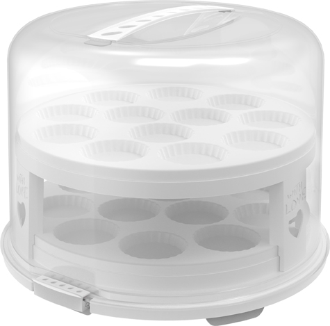 Rotho Tortenglocke XL 26cm mit Trays FRESH in Farbe Weiß