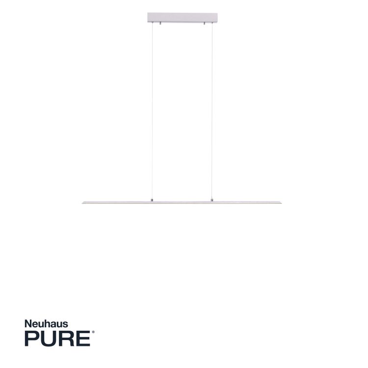 Paul Neuhaus LED-Pendelleuchte PURE LITE 1-flammig in Farbe stahl, Seite, Text, Elektronik, Bildschirm