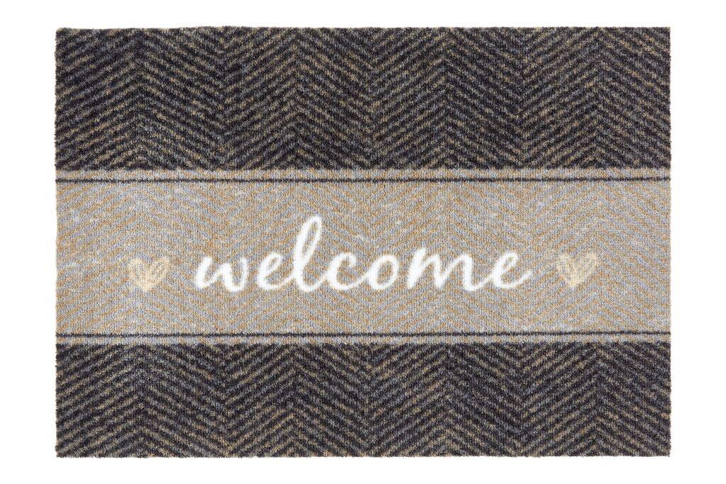 Golze & Söhne Türmatte Miabella ca. 50x70cm in Farbe Fischgrät Welcome , doormat, willkommensmatte, Herringbone, Streifen, gewebt