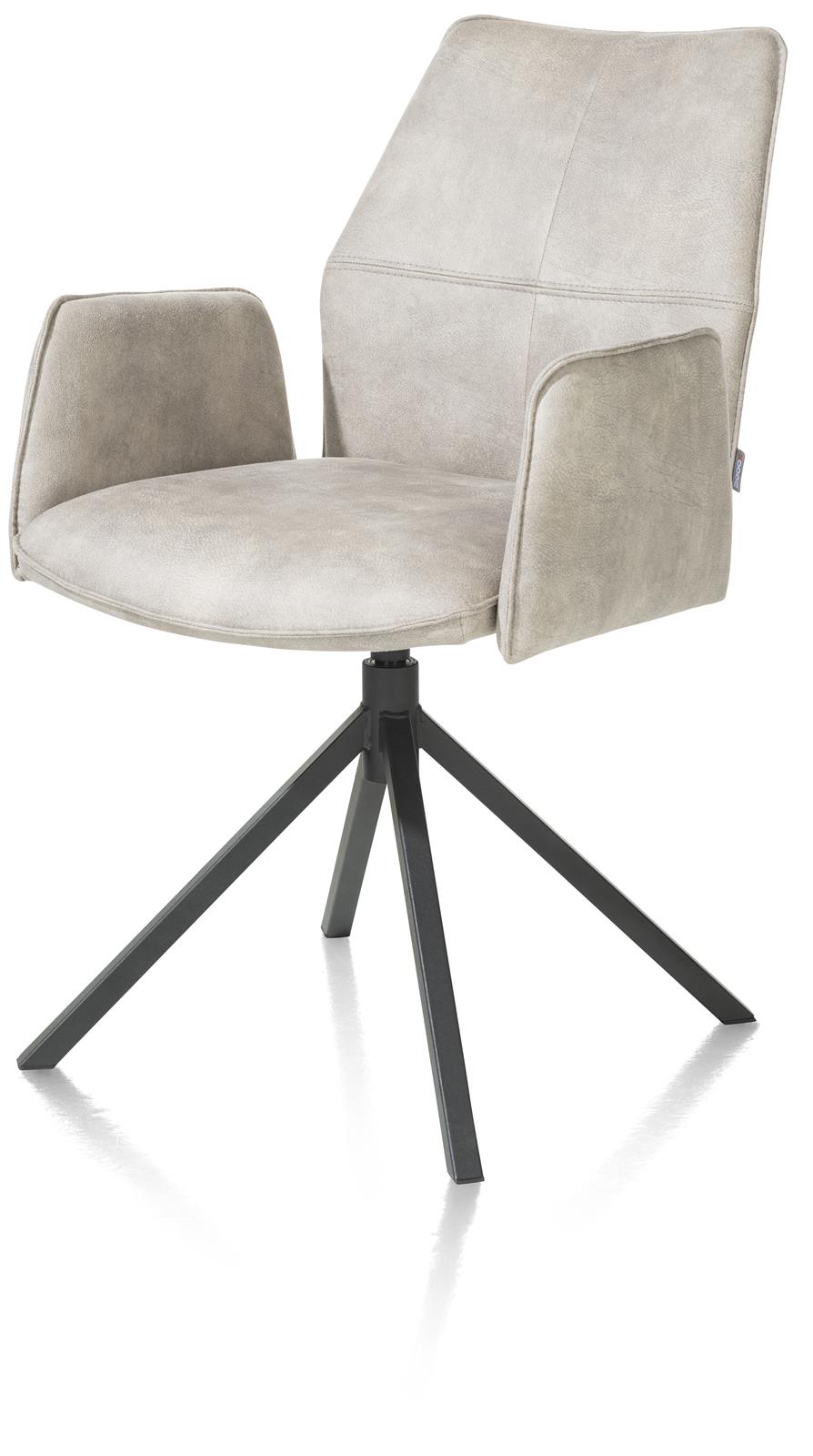 XOOON Armlehnstuhl FRANKY ca. B58 H91 T64 cm in Stoff Taurus kiesel, Sessel, Besonderheiten, Schreibtischstuhl, Drehstuhl, Bezug-hellgrau