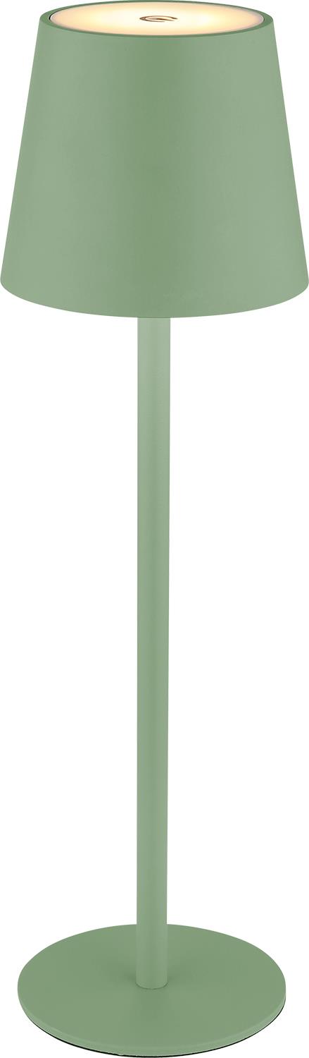 Globo LED-Tischleuchte VANNIE ca. H36 cm, D10,6 cm in blassgrün /Metall
