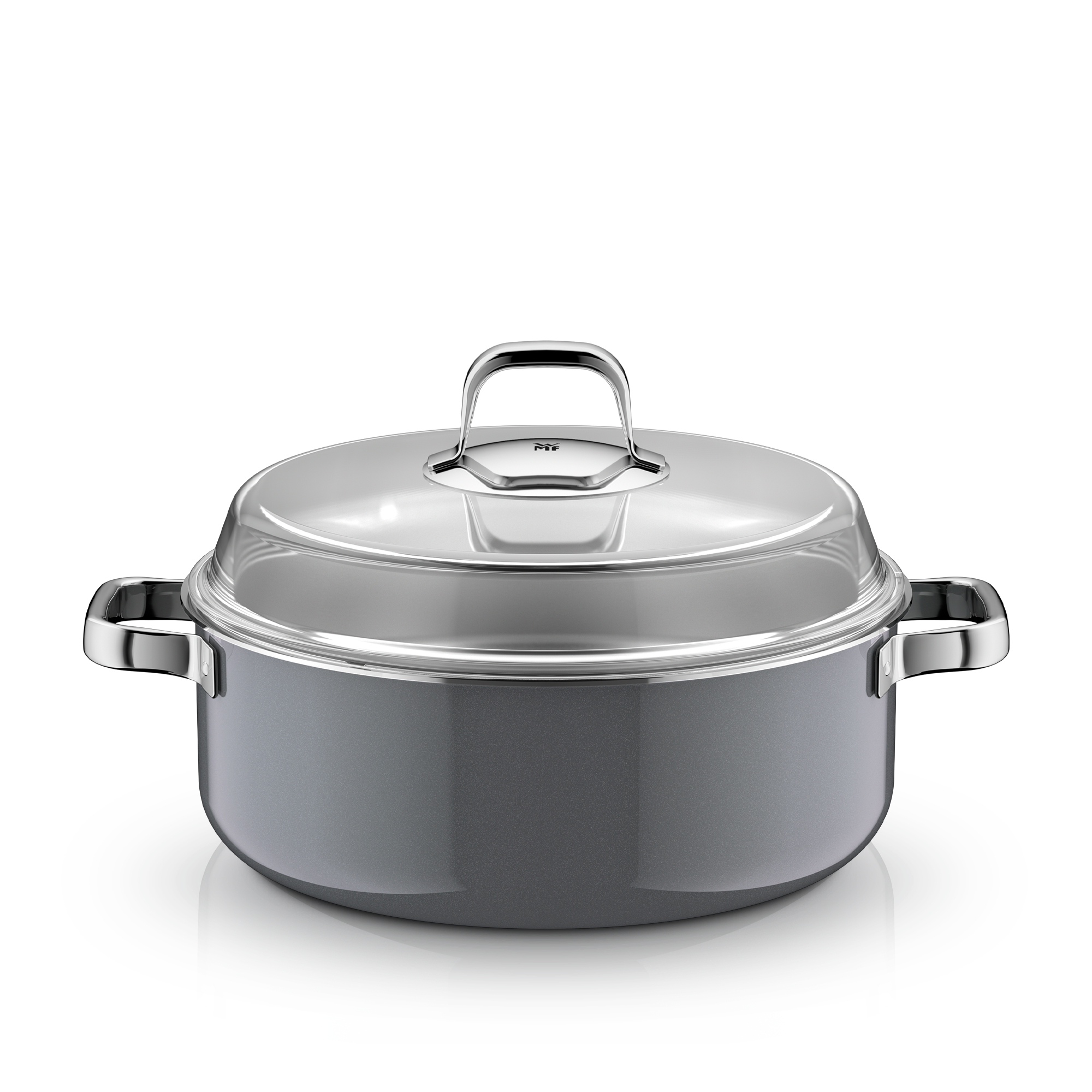 WMF Fusiontec Mineral Pro, Schmortopf mit Deckel, 28 cm, Platinum in Platinum grau, Kochtopf, Stieltopf, Einkochtopf, Glasdeckel, Edelstahlgriff